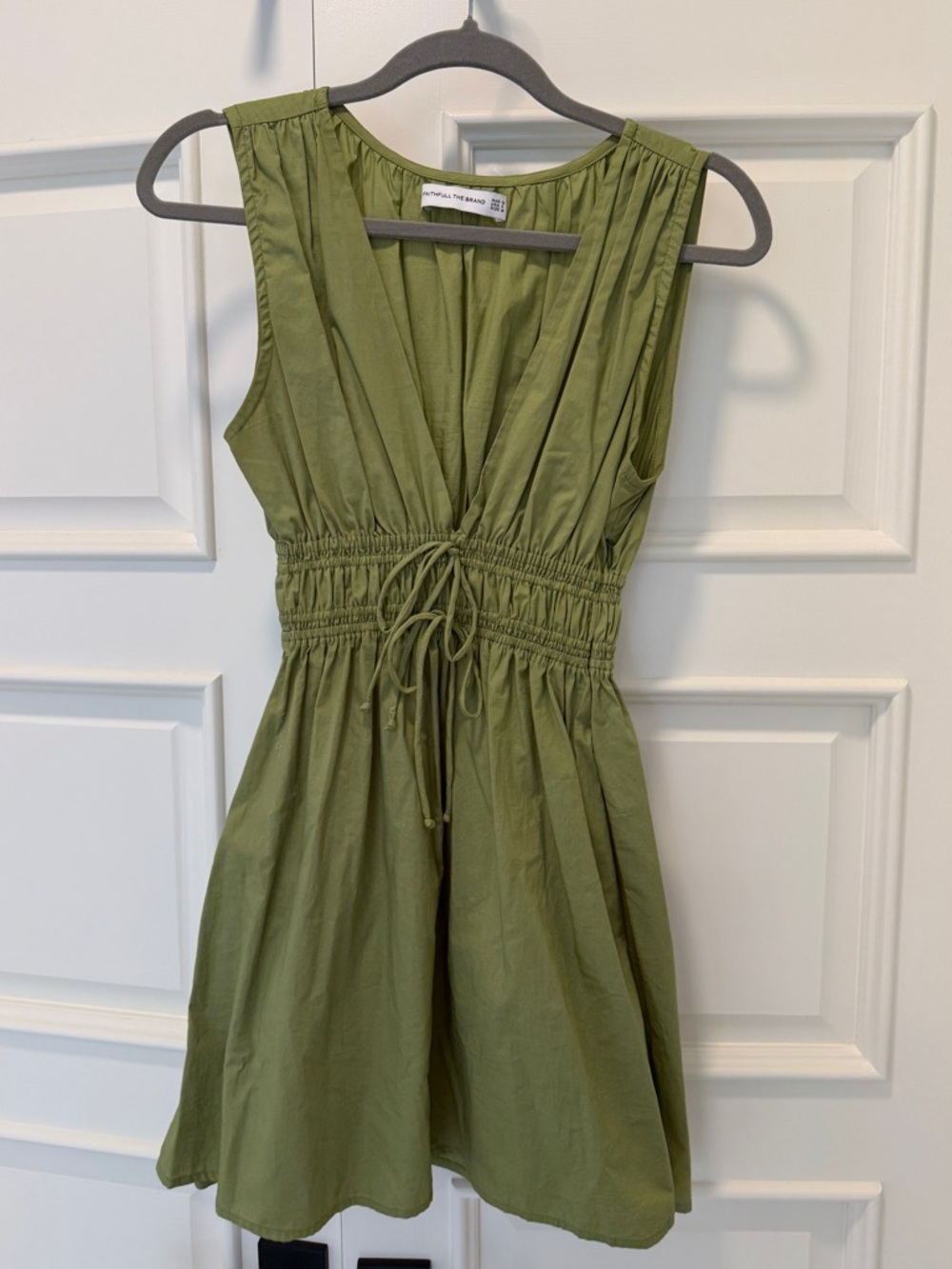 Faithful the Brand Olive Green Sleeveless Mini Dress